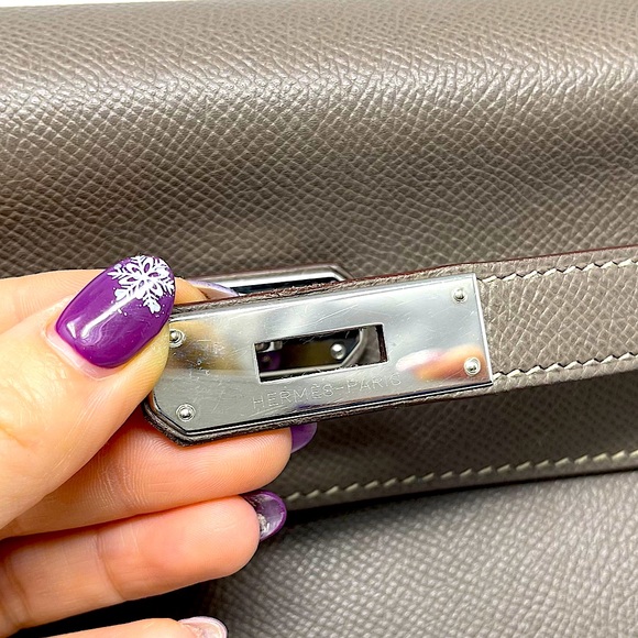 ✈️sold✈️Hermes Kelly35 Etoupe leather bag - Picture 6 of 16